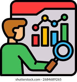 Icono de evaluación de rendimiento de color lineal Ilustración vectorial