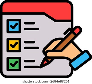 Lineal Color Prioritize Icon Vector Illustration