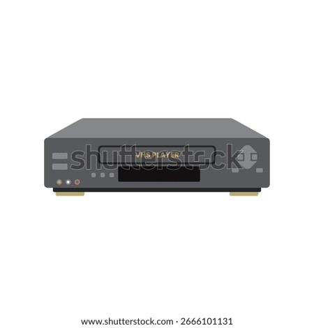 Lineal color vector icon of a VHS player, featuring realistic details and cassette slot, symbolizing retro video technology and classic home entertainment equipment.