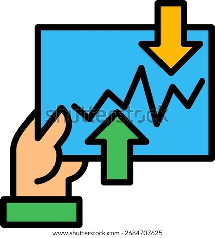 Lineal Color Volatility Icon Vector Illustration