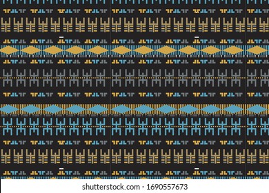 Patrón de repetición étnica linea, motivos bereberes, ornamento étnico, ilustración vectorial. 