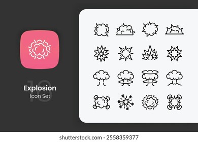 Lineal explosion icon design set