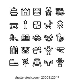 Lineal Fill Kid Toy Icon Set