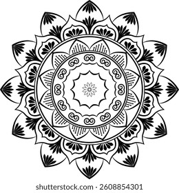 Lineal floral mandala background concept