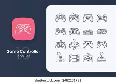 lineal game controller icon design set