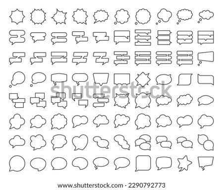 Lineal icon of Speech balloons chat or speech bubbles set, vector illustration
