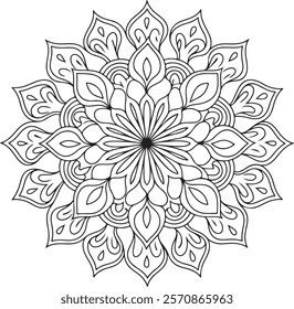 Lineal mandala background,Decorative mandala design with pastel colours, Six ethnic mandala patterns set, Outlined mandala background