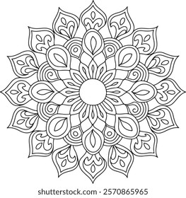 Lineal mandala background,Decorative mandala design with pastel colours, Six ethnic mandala patterns set, Outlined mandala background