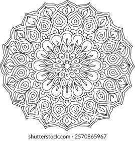 Lineal mandala background,Decorative mandala design with pastel colours, Six ethnic mandala patterns set, Outlined mandala background