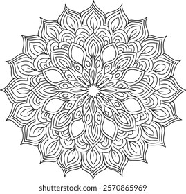 Lineal mandala background,Decorative mandala design with pastel colours, Six ethnic mandala patterns set, Outlined mandala background