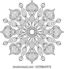 Lineal mandala background,Decorative mandala design with pastel colours, Six ethnic mandala patterns set, Outlined mandala background