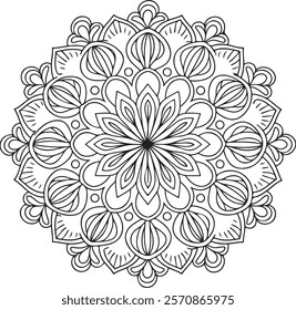 Lineal mandala background,Decorative mandala design with pastel colours, Six ethnic mandala patterns set, Outlined mandala background