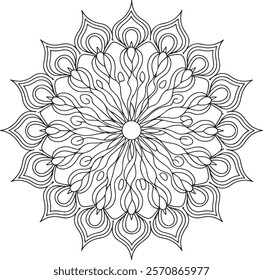 Lineal mandala background,Decorative mandala design with pastel colours, Six ethnic mandala patterns set, Outlined mandala background