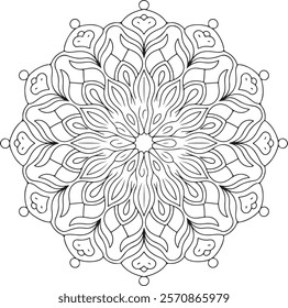 Lineal mandala background,Decorative mandala design with pastel colours, Six ethnic mandala patterns set, Outlined mandala background