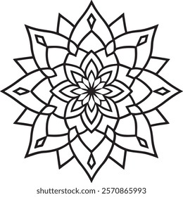 Lineal mandala background,Decorative mandala design with pastel colours, Six ethnic mandala patterns set, Outlined mandala background