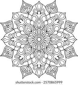 Lineal mandala background,Decorative mandala design with pastel colours, Six ethnic mandala patterns set, Outlined mandala background