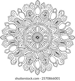 Lineal mandala background,Decorative mandala design with pastel colours, Six ethnic mandala patterns set, Outlined mandala background