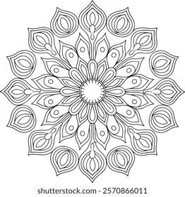 Lineal mandala background,Decorative mandala design with pastel colours, Six ethnic mandala patterns set, Outlined mandala background