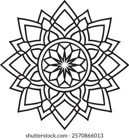 Lineal mandala background,Decorative mandala design with pastel colours, Six ethnic mandala patterns set, Outlined mandala background