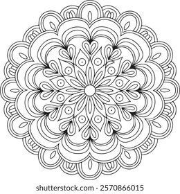 Lineal mandala background,Decorative mandala design with pastel colours, Six ethnic mandala patterns set, Outlined mandala background