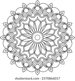 Lineal mandala background,Decorative mandala design with pastel colours, Six ethnic mandala patterns set, Outlined mandala background