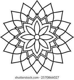 Lineal mandala background,Decorative mandala design with pastel colours, Six ethnic mandala patterns set, Outlined mandala background