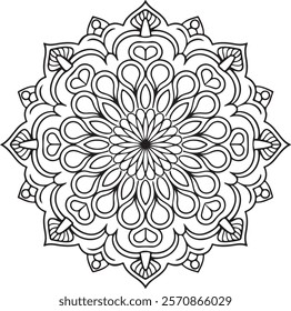 Lineal mandala background,Decorative mandala design with pastel colours, Six ethnic mandala patterns set, Outlined mandala background