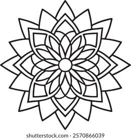 Lineal mandala background,Decorative mandala design with pastel colours, Six ethnic mandala patterns set, Outlined mandala background