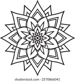 Lineal mandala background,Decorative mandala design with pastel colours, Six ethnic mandala patterns set, Outlined mandala background