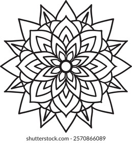 Lineal mandala background,Decorative mandala design with pastel colours, Six ethnic mandala patterns set, Outlined mandala background