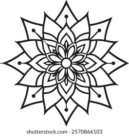Lineal mandala background,Decorative mandala design with pastel colours, Six ethnic mandala patterns set, Outlined mandala background