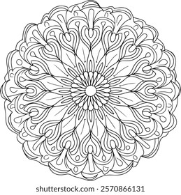 Lineal mandala background,Decorative mandala design with pastel colours, Six ethnic mandala patterns set, Outlined mandala background