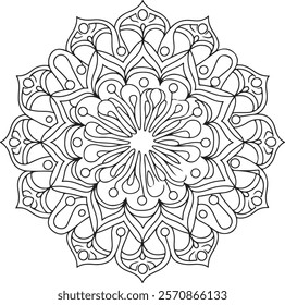 Lineal mandala background,Decorative mandala design with pastel colours, Six ethnic mandala patterns set, Outlined mandala background