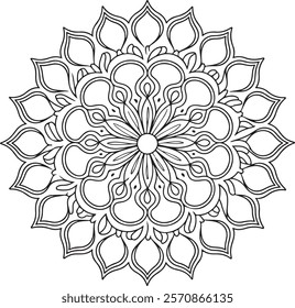 Lineal mandala background,Decorative mandala design with pastel colours, Six ethnic mandala patterns set, Outlined mandala background