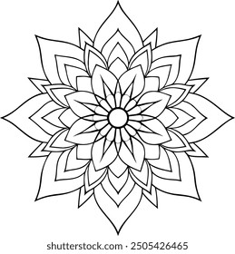 Lineal mandala design line art style