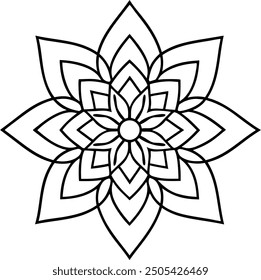 Lineal mandala design line art style