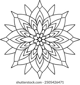 Lineal mandala design line art style