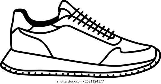 Linearer Sneaker aus dem Seitenwinkel