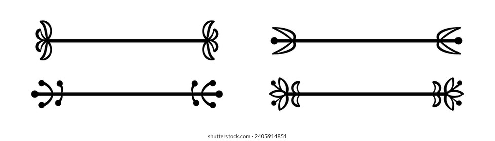 Lineal text dividers in black colour