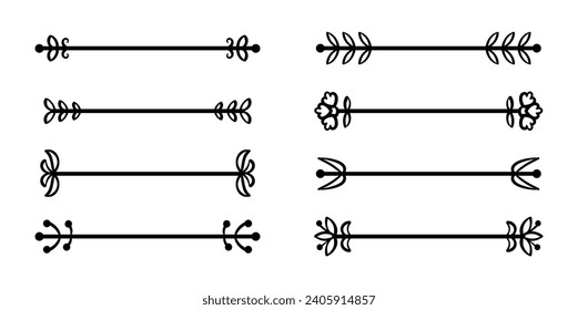 Lineal text dividers in black colour