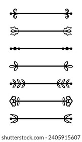 Lineal text dividers in black colour