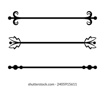 Lineal text dividers in black colour