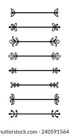 Lineal text dividers in black colour