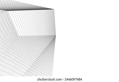 Linear 3d architecture, geometric background