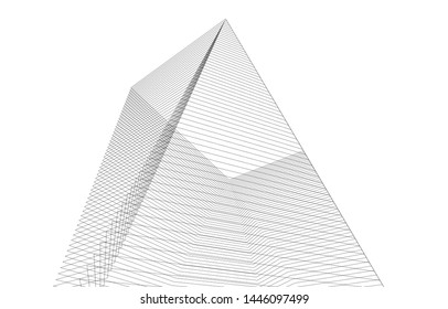 Linear 3d architecture, geometric background