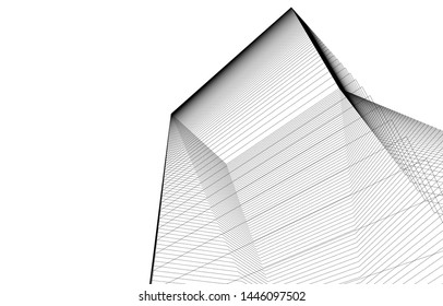 Linear 3d architecture, geometric background