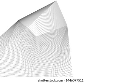 Linear 3d architecture, geometric background