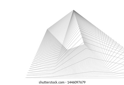 Linear 3d architecture, geometric background