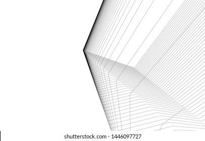 Linear 3d architecture, geometric background