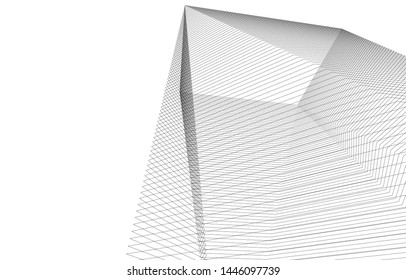 Linear 3d architecture, geometric background
